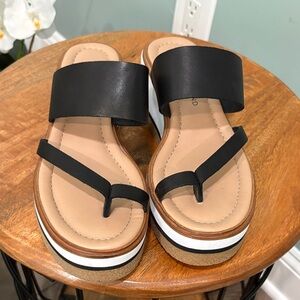 Lucky Brand Black and Tan Women's Sandals